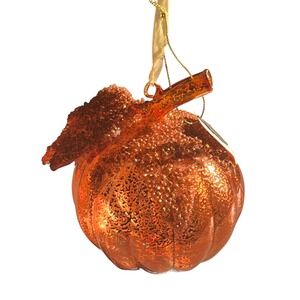 Katherine's Collection Pumpkin Glass Ornament Sugar Beaded Fall Holiday Sparkle